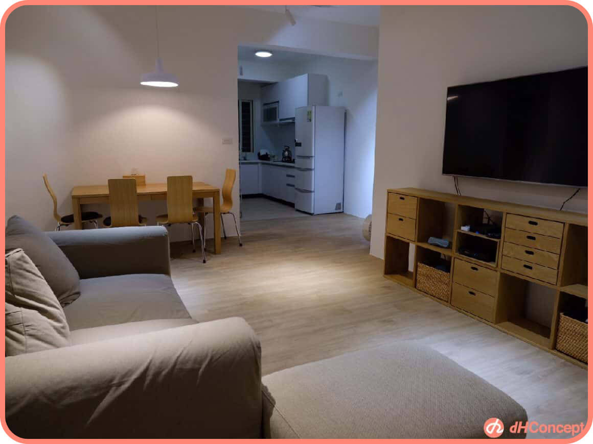 新屋15坪透過「輕裝修」打造，水泥地升級木質地板大改造！