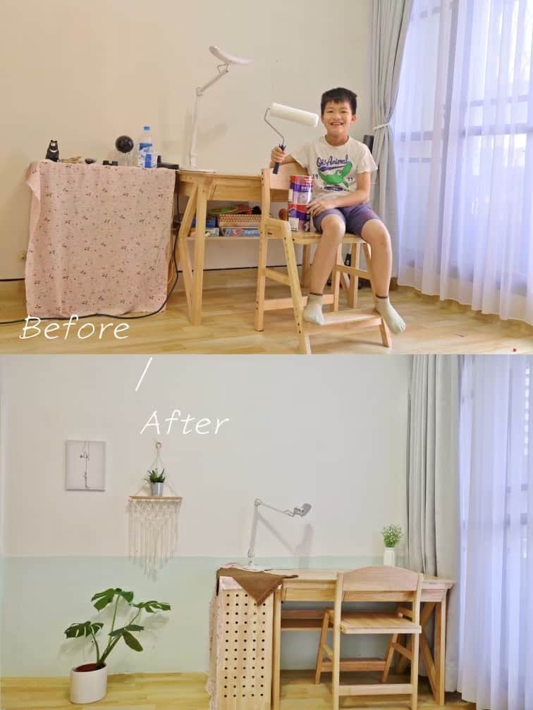 創作者分享 / 跟著晴天一起帶小孩DIY改造，讓家中泛黃的牆壁煥然一新吧！
