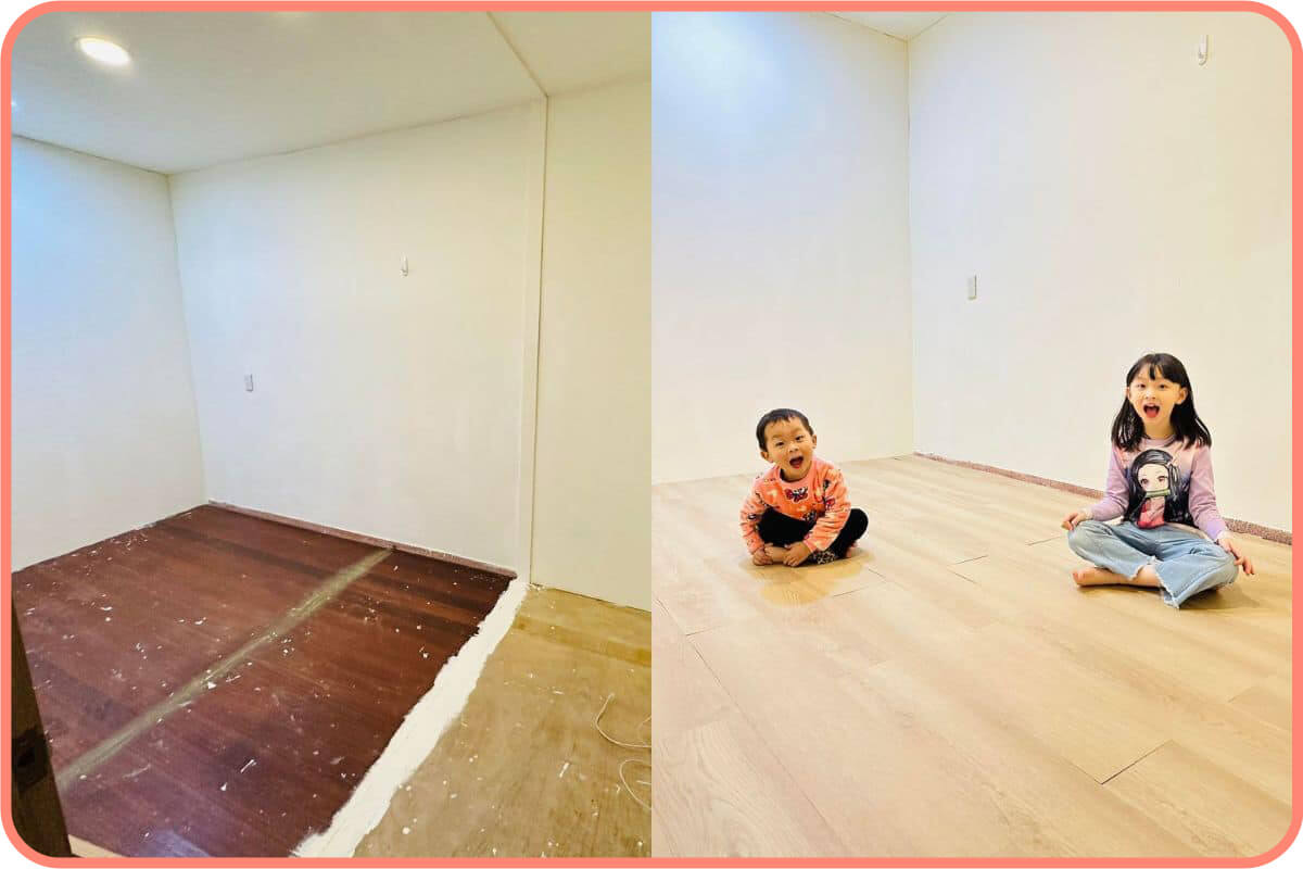 重新改造房間後，整個空間變得很舒適，大家都問地板在哪邊買的！