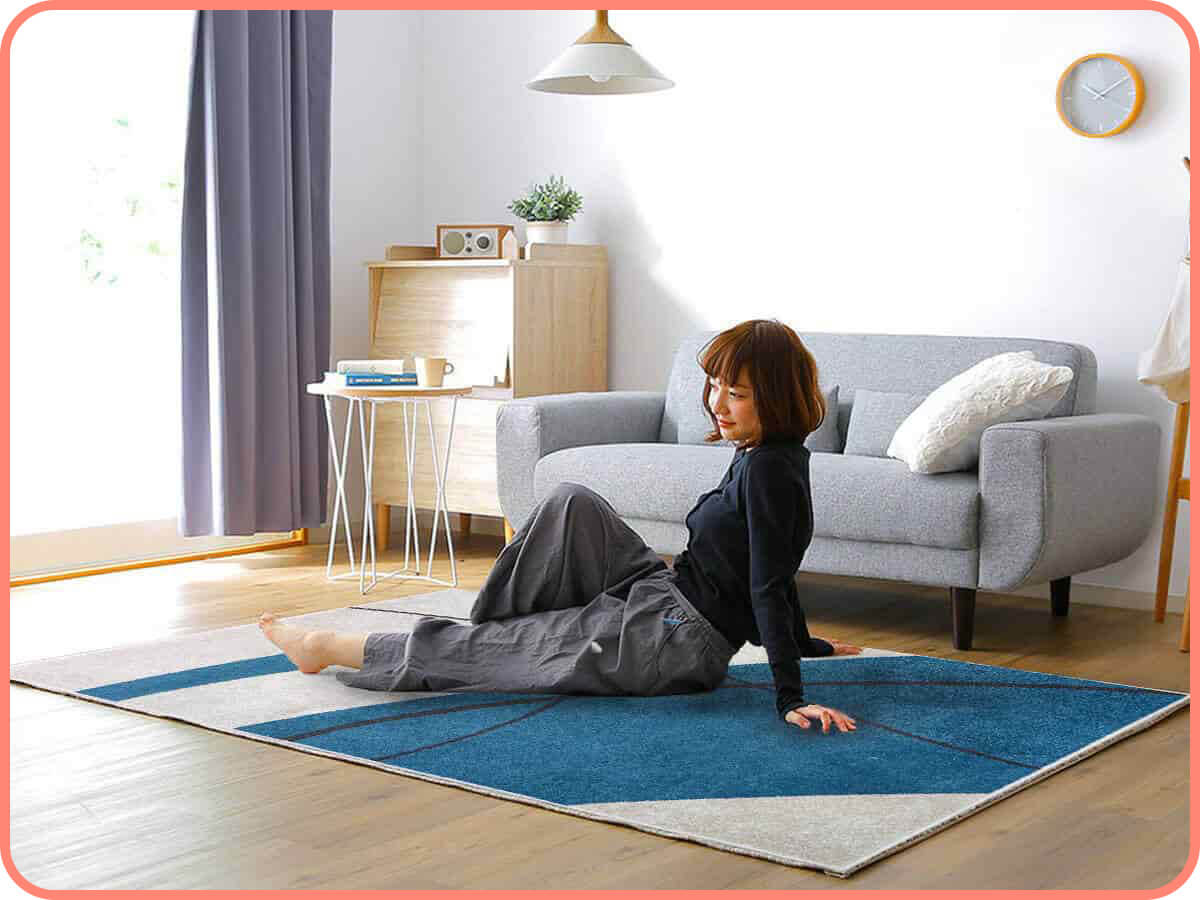 簡約靛青｜就愛賴著你，比利時編織地毯