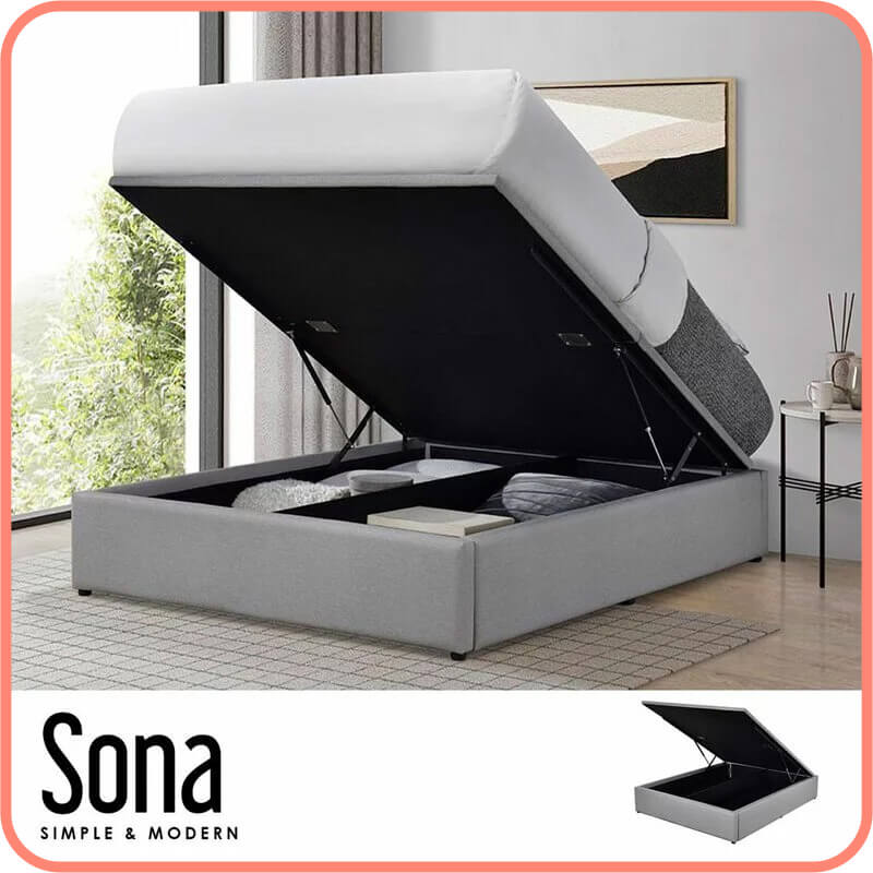 Sona貓抓皮掀床現代簡約雙人收納床底