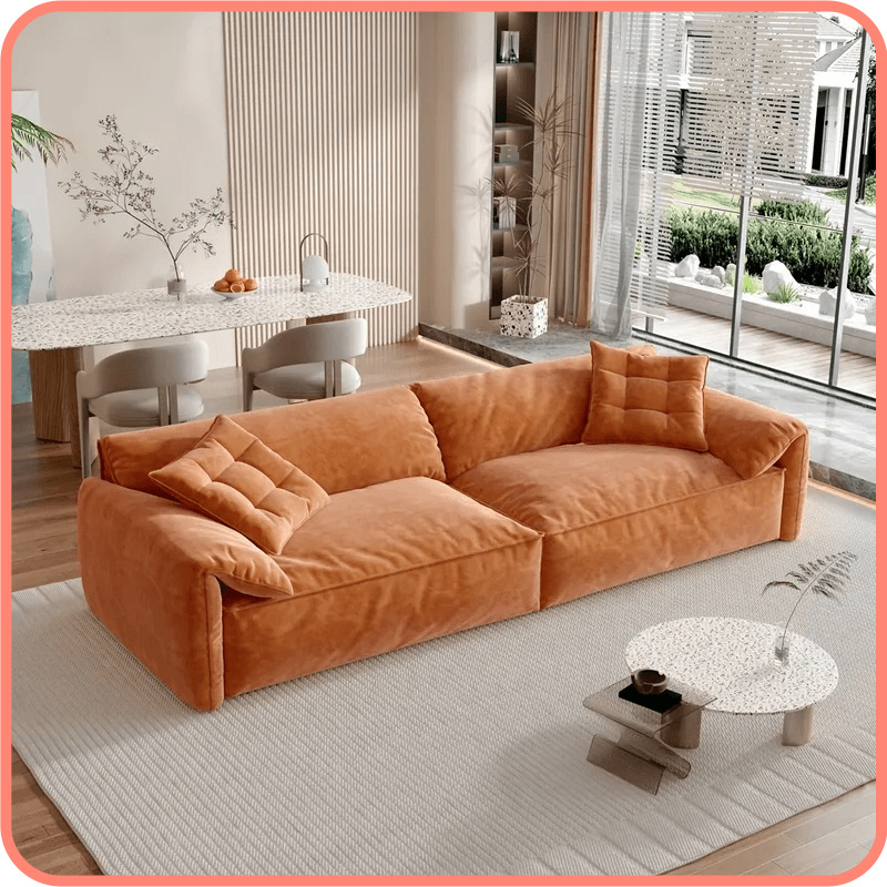 大象耳朵沙發三人座-橙色
