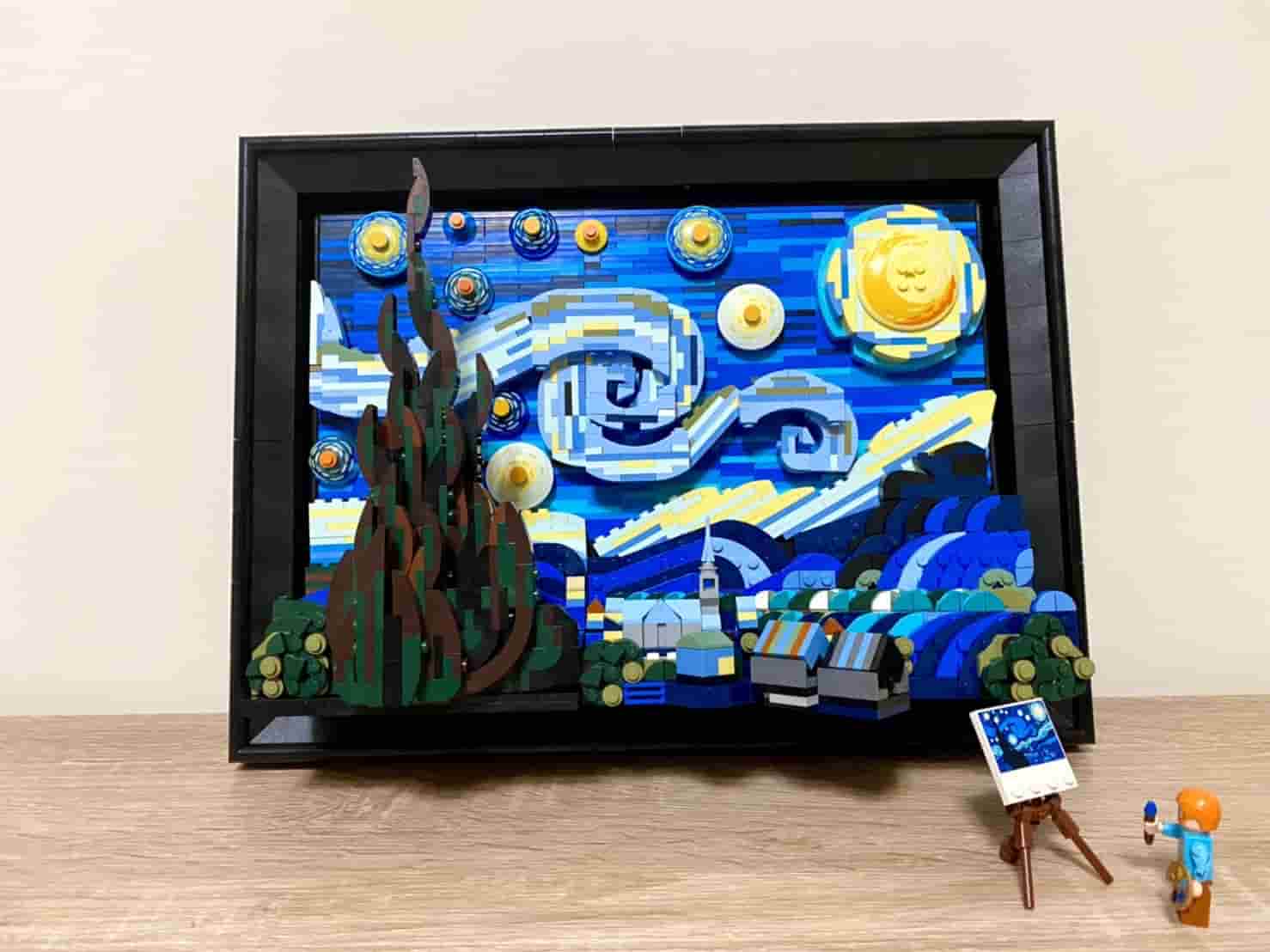 藝術品級別！樂高最新梵谷《星夜》盒組3D雲朵山丘超高還原畫作筆觸