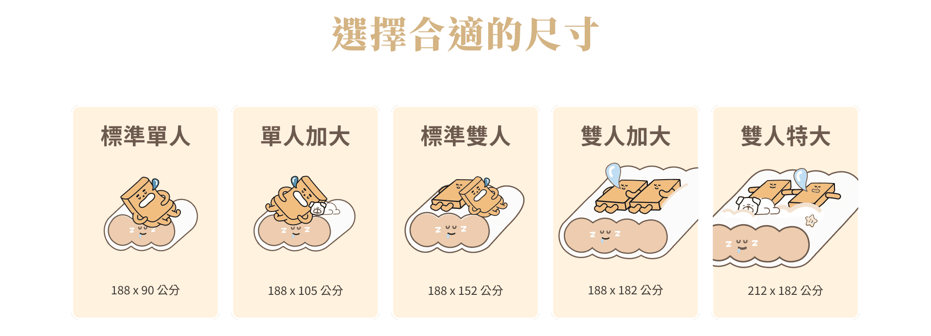 選擇年糕床墊尺寸